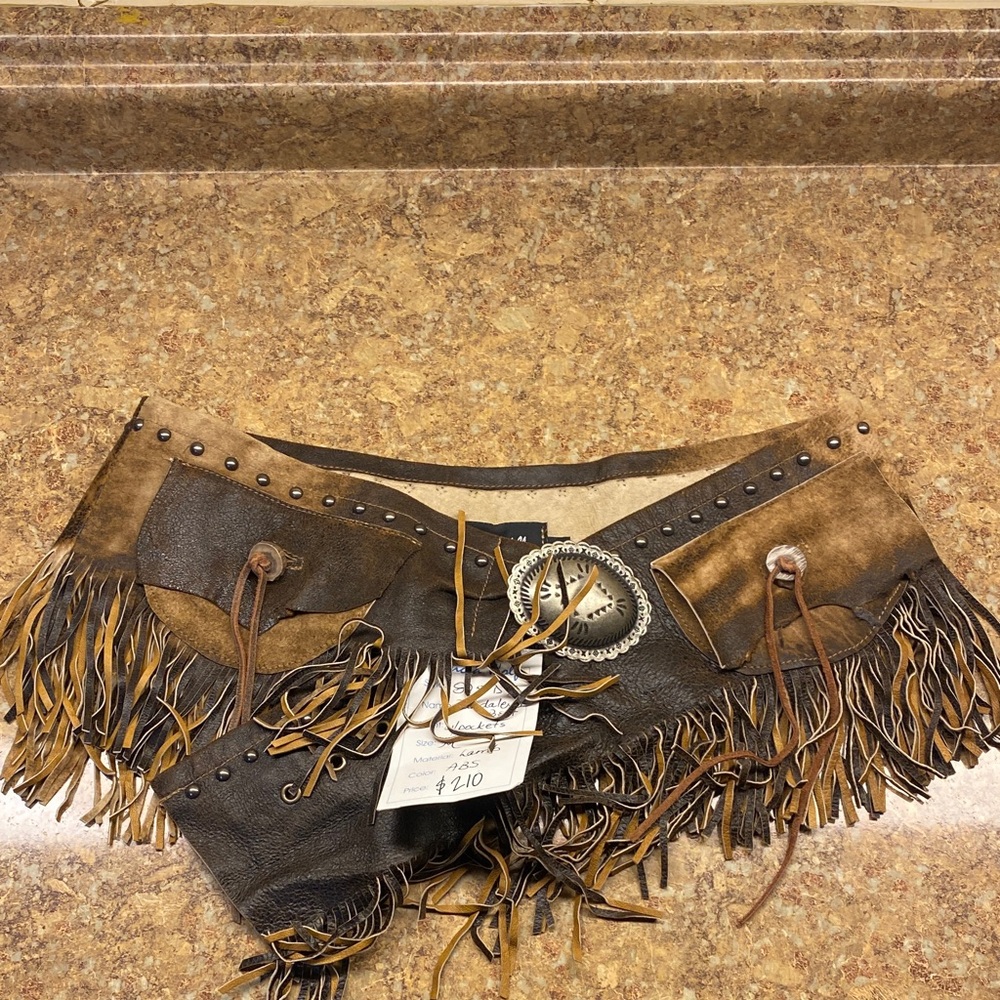 Brown and Tan Fringe Belt Bandalero
